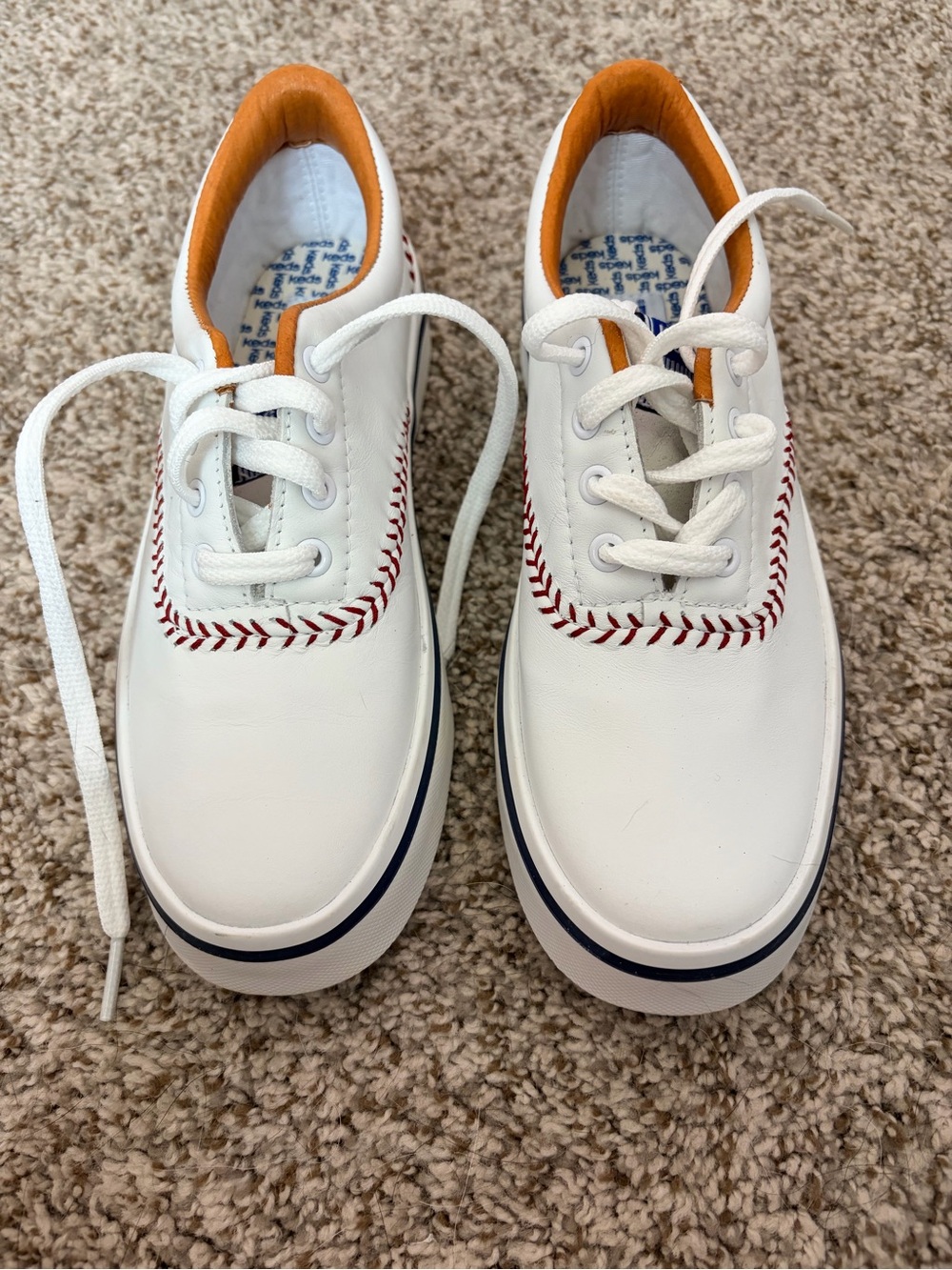 1992 Vintage Leather Keds Baseball Stitch Sneakers